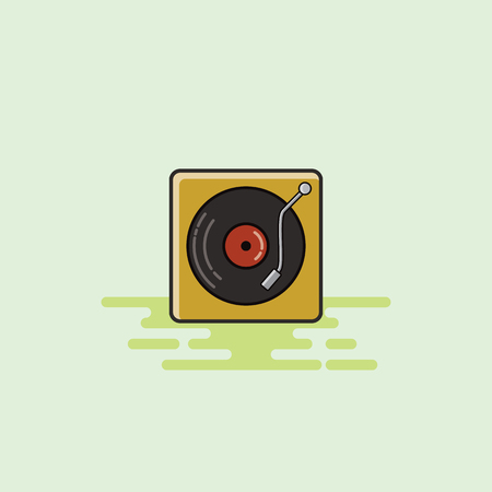 Vinyl player musical equipment icon illustration.のイラスト素材