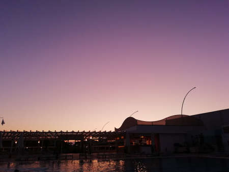 sunset over the cityの写真素材