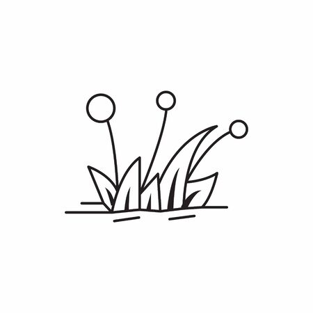 Wild plant simple icon line art designのイラスト素材