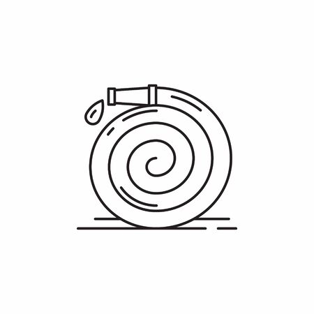 Water hose icon line art, object in the gardenのイラスト素材