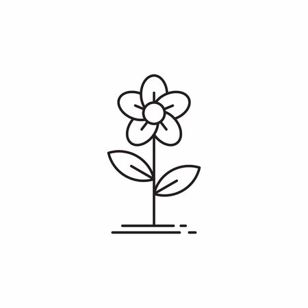 Flower line art simple icon design vectorのイラスト素材