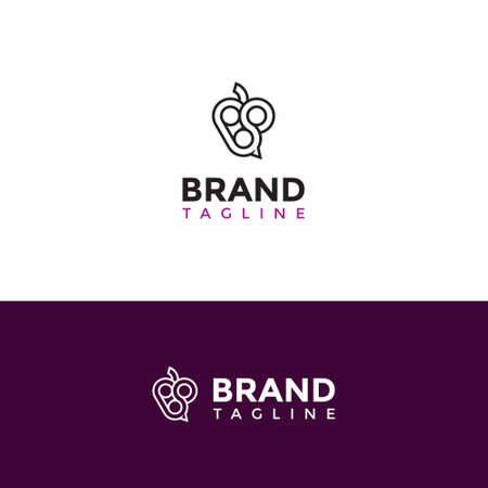 logo consept with simple flat design and blacl color template vectorのイラスト素材