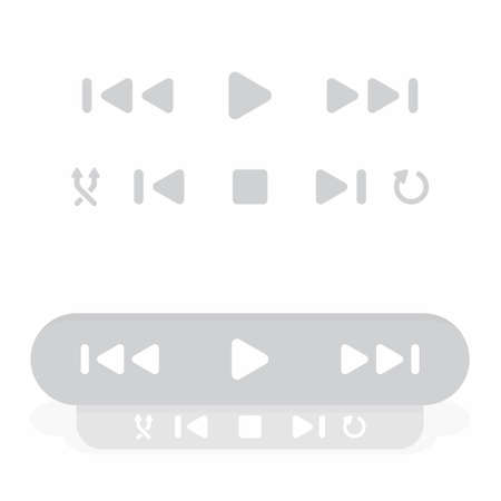 Music player icon compilation with flat design vectorのイラスト素材