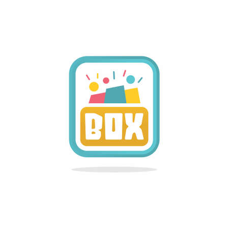 Box typography icon design vector, with fun colorful inside the boxのイラスト素材