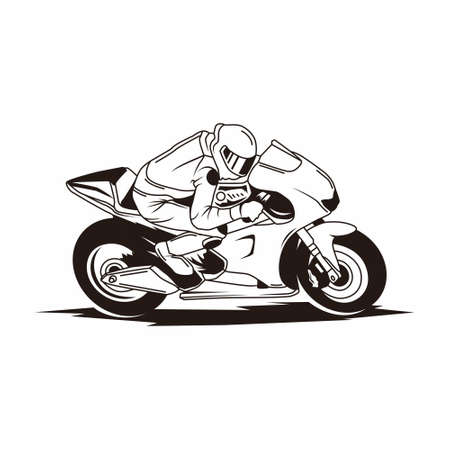 Motosport silhouette black colored vectorのイラスト素材