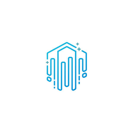 house of data logo icon design vectorのイラスト素材