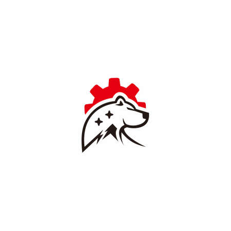 north polar bear engineer logo icon vectorのイラスト素材