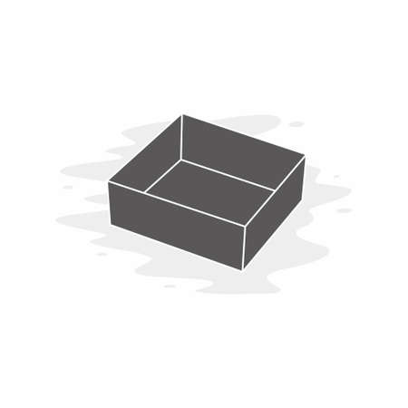 box packaging black colored with white line illustration vectorのイラスト素材