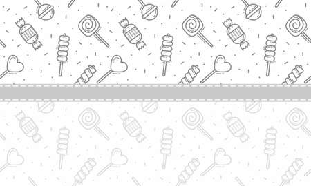 candy, lolipop amd satay seamless pattern background vectorのイラスト素材