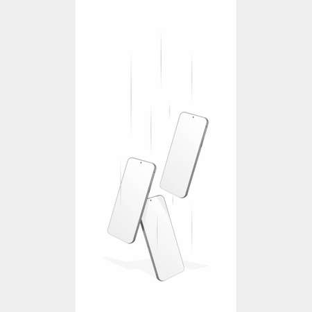 three smartphone fall from above white plain color vectorのイラスト素材