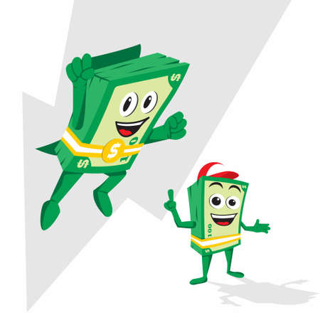 Moneyman superhero character mascotのイラスト素材