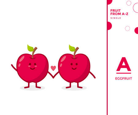 Fruit from A-Z ,A Edition, - apple illustration vectorのイラスト素材