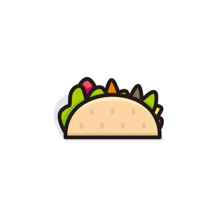 taco simple illustration cartoon style vectorのイラスト素材