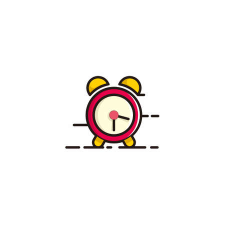 clock alarm simple line art cartoon illustration design vectorのイラスト素材