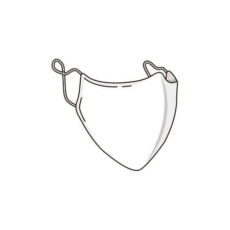 white plain face mask surgery mask illustration vectorのイラスト素材
