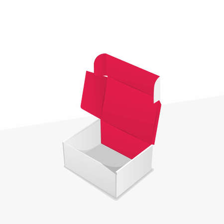 packaging 3d design with red color illustration vectorのイラスト素材