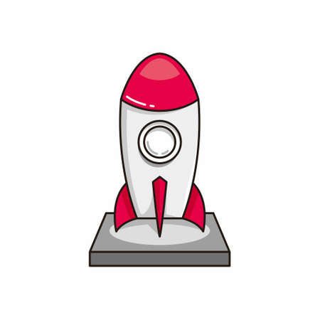 rocket toy cartoon illustation design vectorのイラスト素材