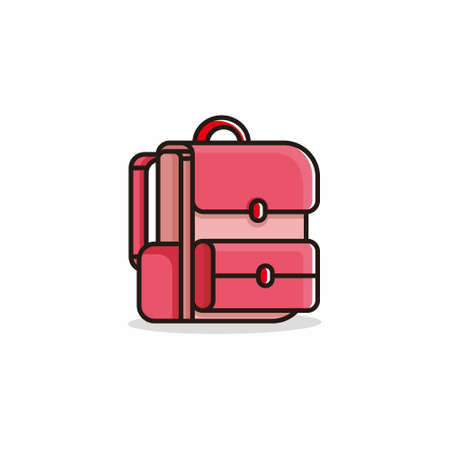bag for girl student with pink color cartoon illustration vectorのイラスト素材