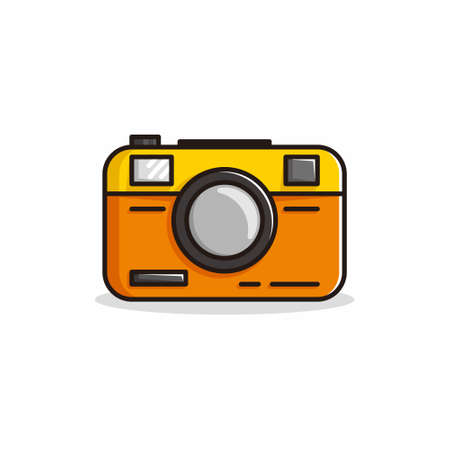 pocket camera with orange color cartoon illustration vectorのイラスト素材
