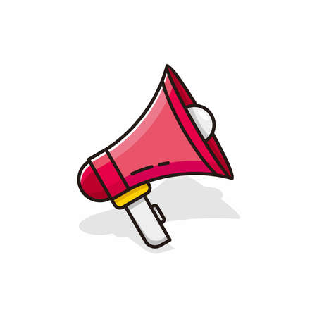 megaphone speaker cartoon illustration vectorのイラスト素材