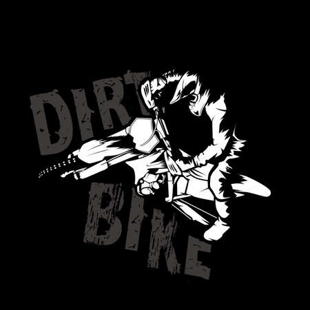 motocross dirt bike illustration poster tshirt vectorのイラスト素材