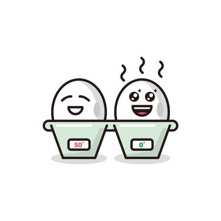 fun cartoon of two eggs illustration design vectorのイラスト素材