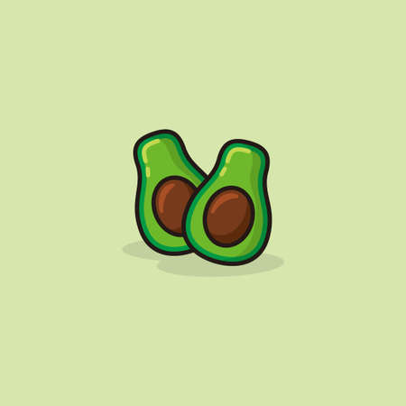 avocado cute cartoon illustration design vectorのイラスト素材