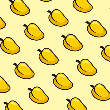 mango cute cartoon illustration seamless pattern background design vectorのイラスト素材