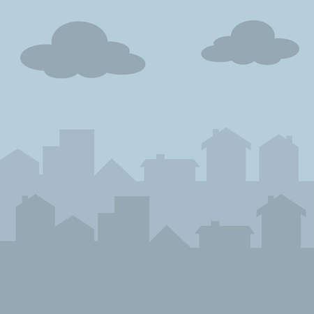 city silhouette grey color background illustration design vectorのイラスト素材