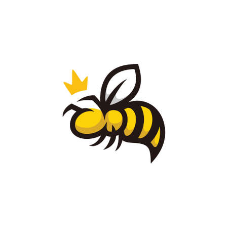 the logo or symbol of the colored queen bee with the crown on top.のイラスト素材