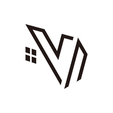 The logo or symbol of the letter v that forms like a house. suitable for business or graphic needs about it.のイラスト素材