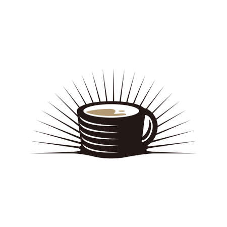 Classic symbol logo of coffee and background design vectorのイラスト素材