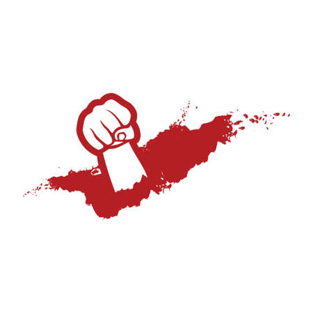 Hand fight rebelion symbol logo illustration design vectorのイラスト素材