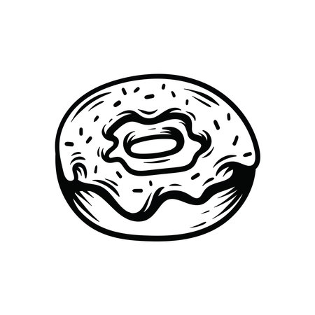 Donut icon. Vector illustration of a donut isolated on a white background.のイラスト素材