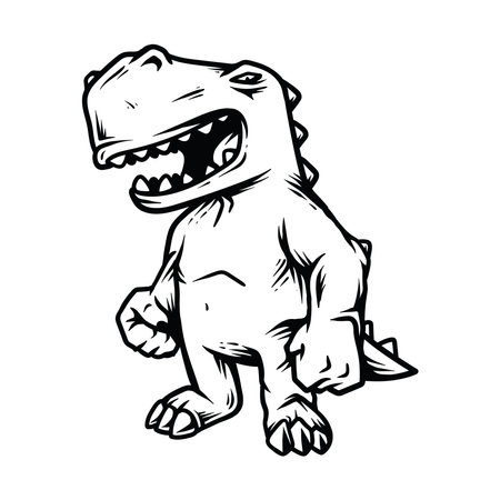 Tyrannosaurus rex. Vector illustration of a dinosaur on a white background.のイラスト素材