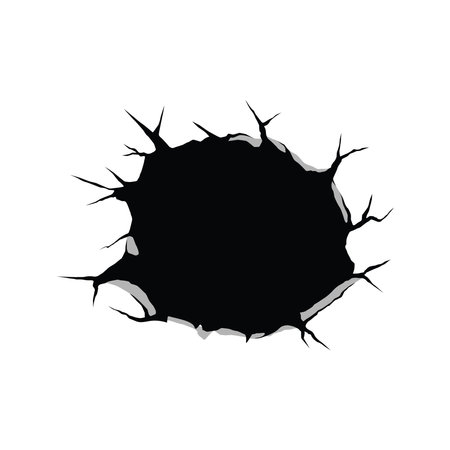 Black hole isolated on white background. Grunge vector illustration.のイラスト素材