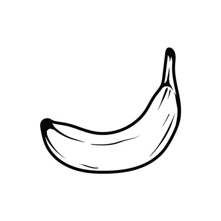 Banana icon. Hand drawn illustration of banana vector icon for web designのイラスト素材