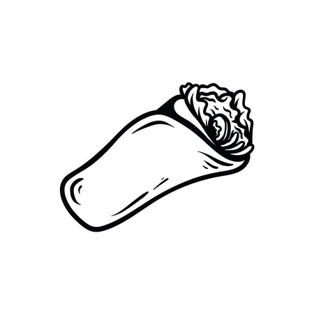 Vector hand drawn illustration of lettuce. Isolated object on white background.のイラスト素材