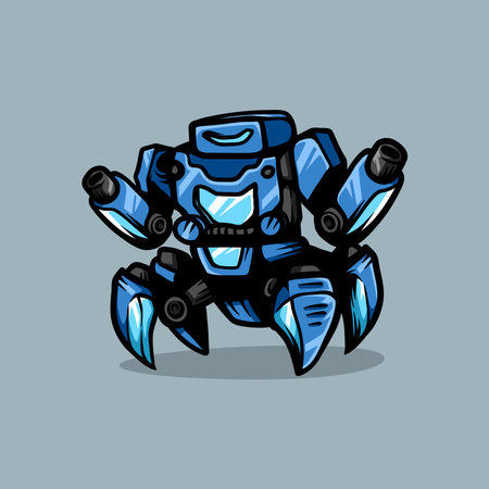 Robot vector illustration. Cute cartoon robot character. Vector illustration.のイラスト素材