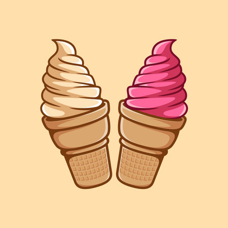 Ice cream design over beige background, vector illustration eps10のイラスト素材