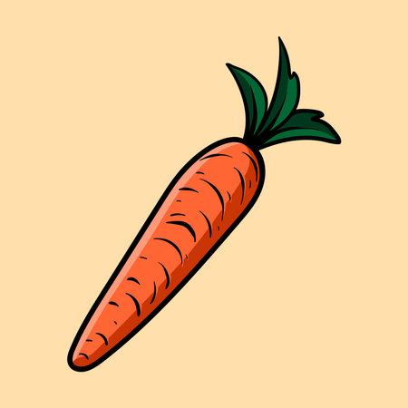 Carrot vector illustration. Hand drawn doodle carrot icon.のイラスト素材