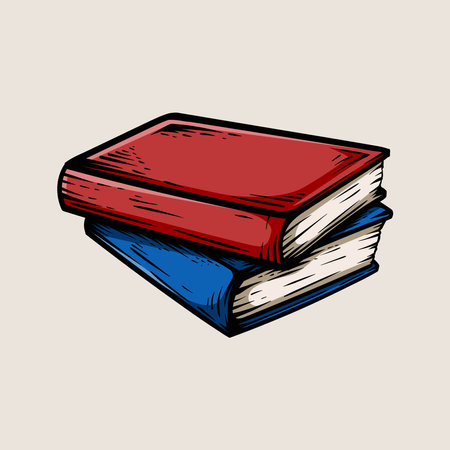 Book icon. Hand drawn illustration of book vector icon for web designのイラスト素材