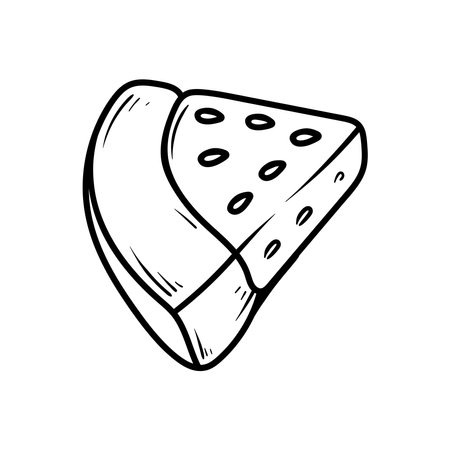 watermelon icon. Vector illustration of cheese. Hand drawn cheese.のイラスト素材