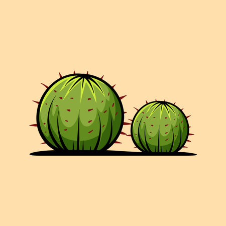 Cactus isolated on white background. Vector illustration in cartoon style.のイラスト素材