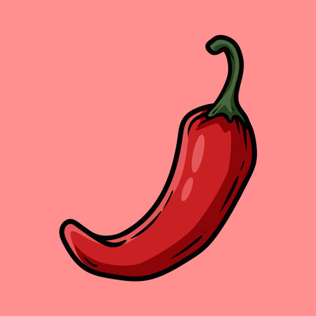 Chili pepper. Hand drawn vector illustration in doodle styleのイラスト素材