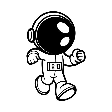 astronaut cartoon design, vector illustration eps10 graphic flatのイラスト素材