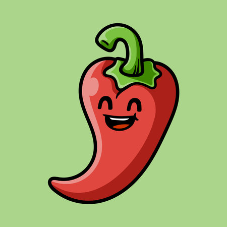 chili pepper cartoon design, vector illustration eps10 graphic.のイラスト素材