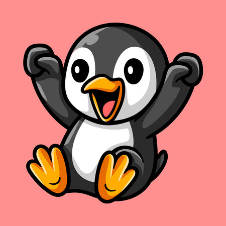 Penguin cartoon vector illustration. Cute cartoon penguin character.のイラスト素材