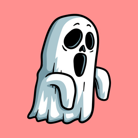 Cartoon ghost. Vector illustration. Halloween icon. Cute ghost.のイラスト素材