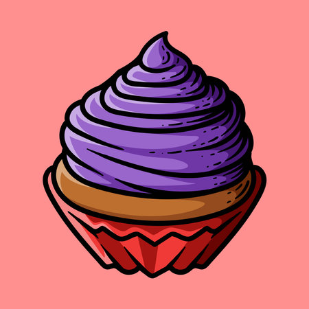 Cupcake doodle icon. Vector illustration of cupcake.のイラスト素材